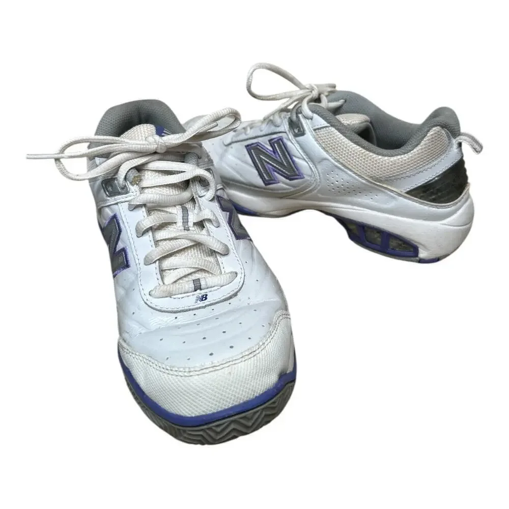 New Balance 806W Retro Hard Court Tennis Sneakers White Leather Size 8.5